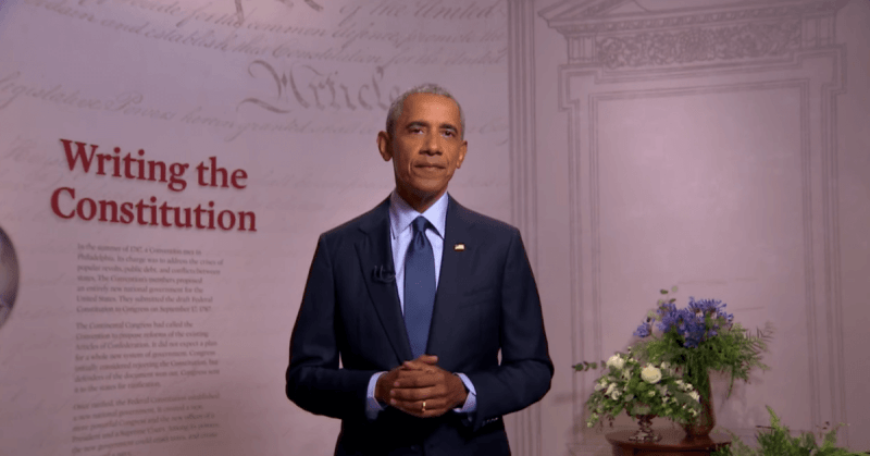 President Obama delivers his 2020 DNC speech in support of Joe Biden.