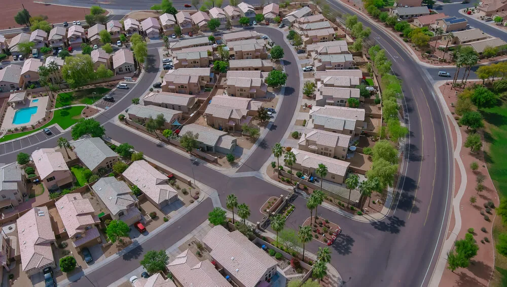 overhead shot of a Phoenix neighborhood