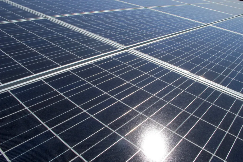 closeup of solar panels