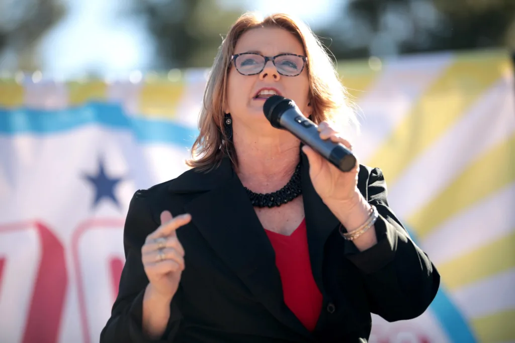 Kelly Townsend speaking into microphone