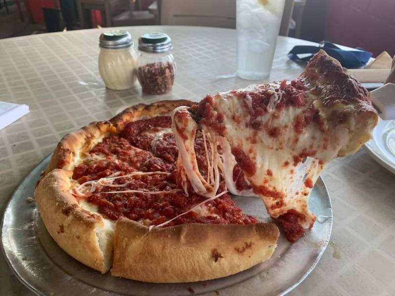 Pizza at Rocco's Little Chicago in Tucson, Arizona