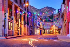 The streets of Bisbee at night.