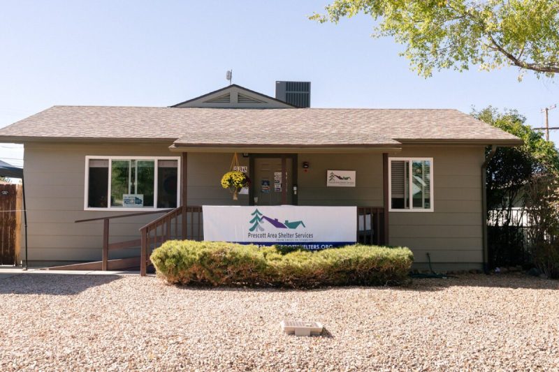 front of Prescott area shelter services house