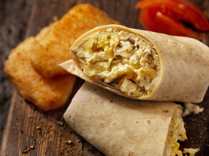 Scrambled Egg and Cheese Breakfast Burrito