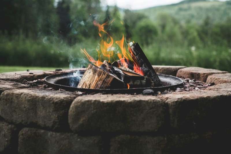 Close up photo of a fire pit.
