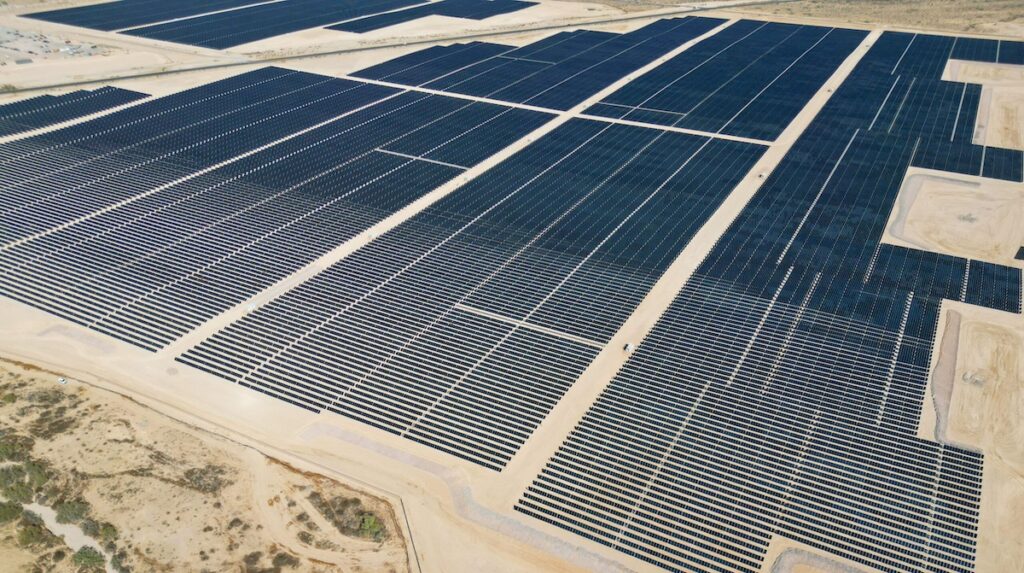 field of solar panels