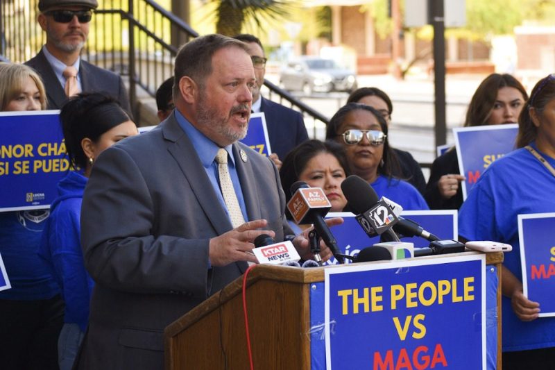 man speaking into microphone