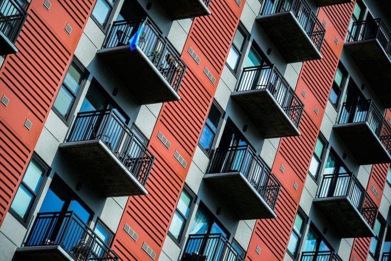 close-up of apartments and their balconies