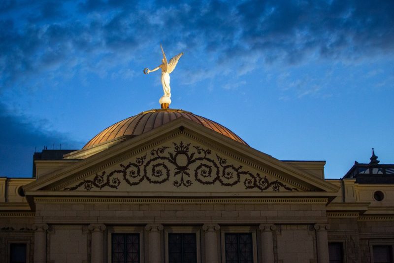 top of Arizona State Capitol under a night sky