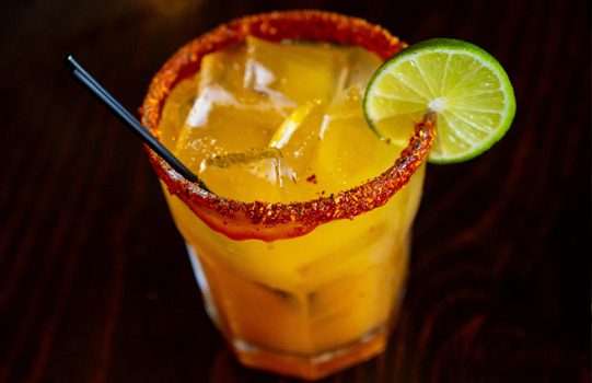 A margarita with a tajin rim.