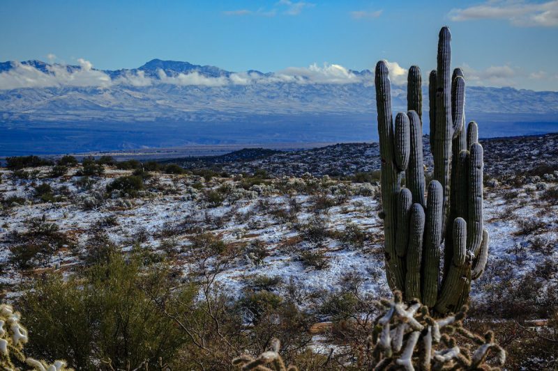 overlook of San Pedro Valley with snow