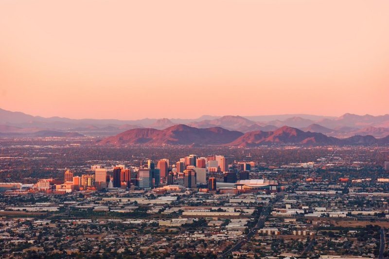 aerial view of downtown Phoenix