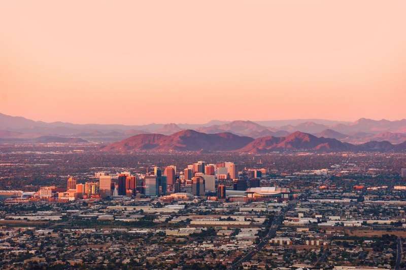 aerial view of downtown Phoenix