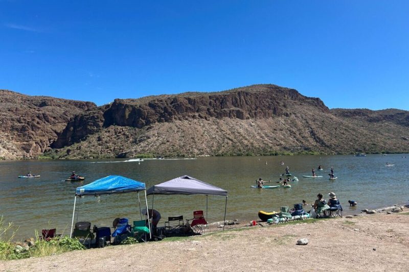 view of lake and mountains