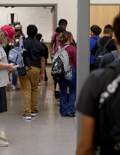 students in hallway