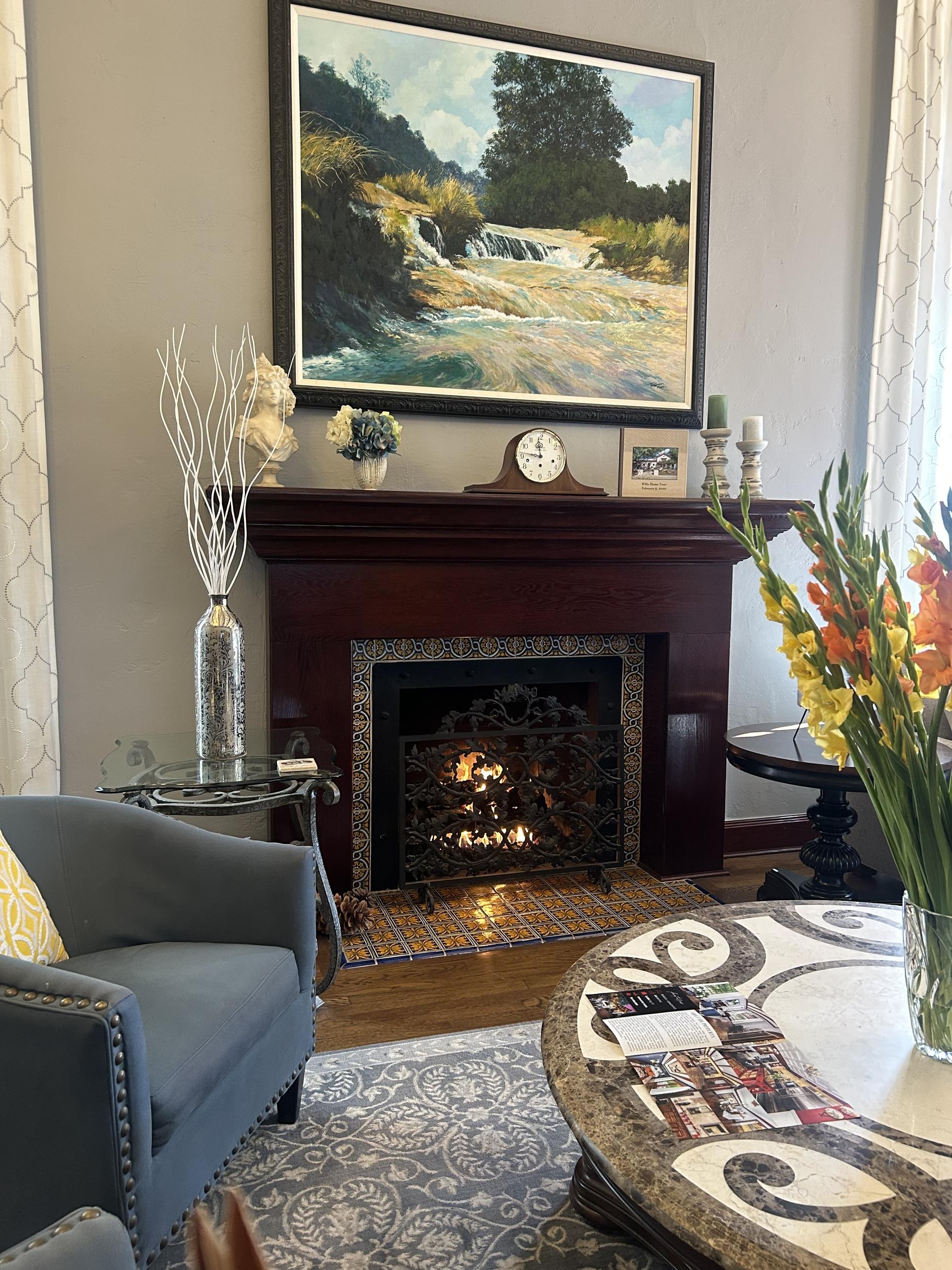 fire place and mantle