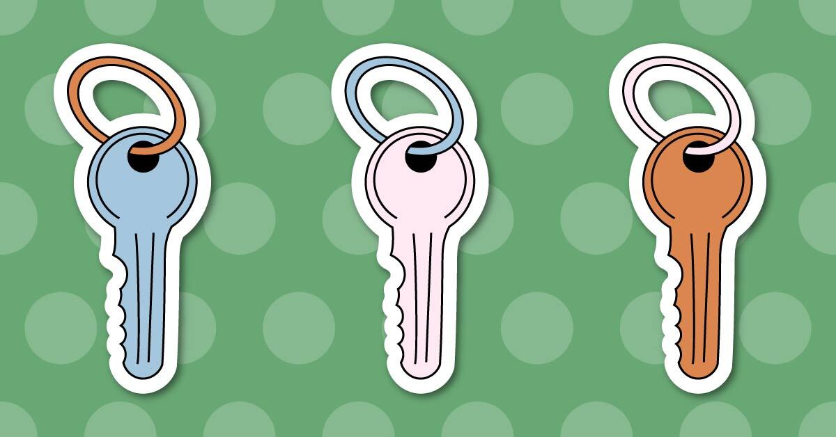 graphic of three keys on green background