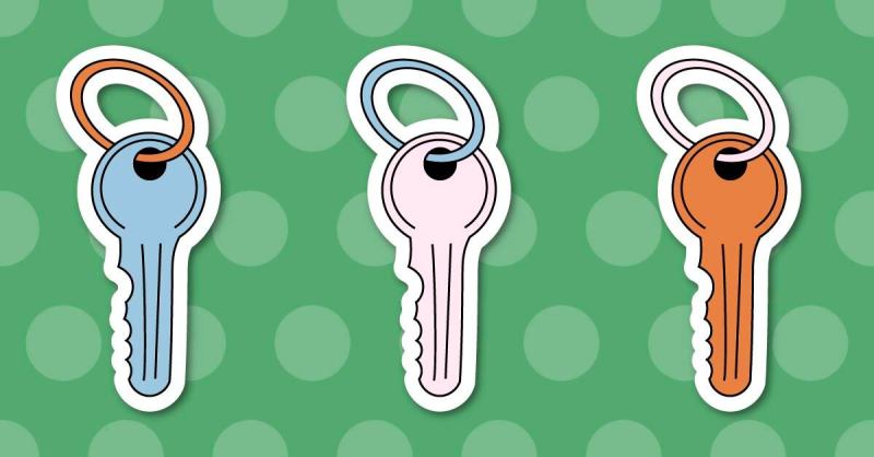 graphic of three keys on green background