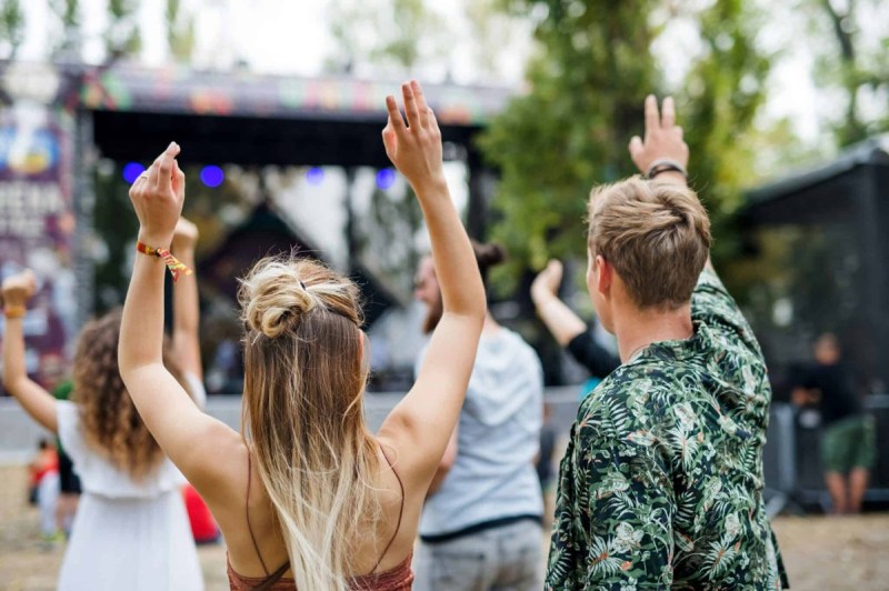 A man and woman at a concert