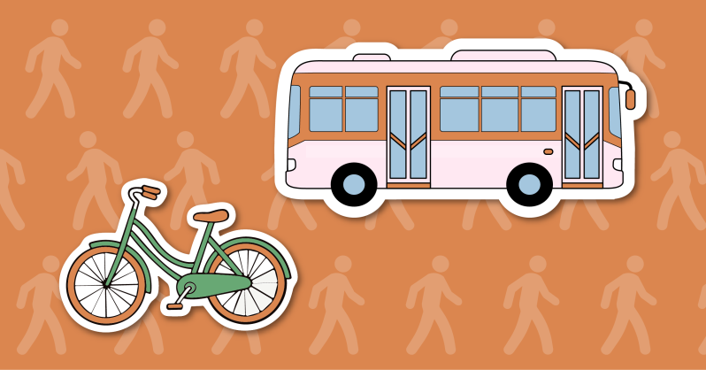 a graphic of a bike and a bus