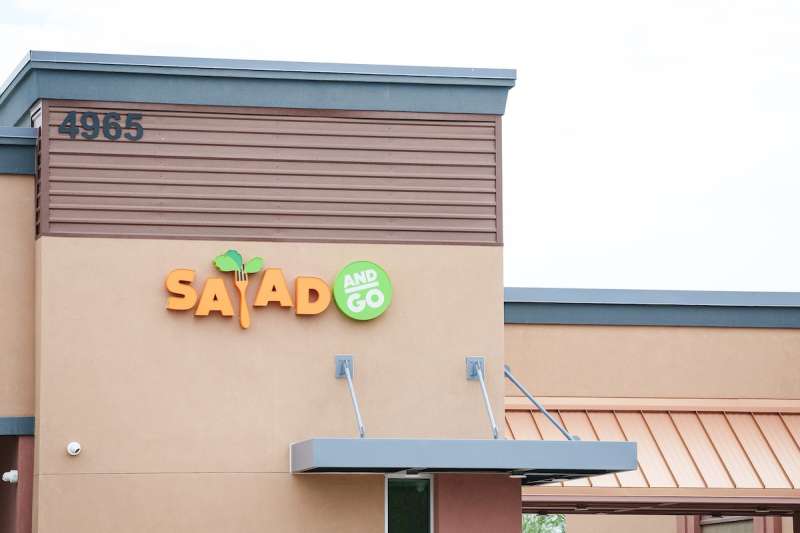 Salad and Go sign on outside of building