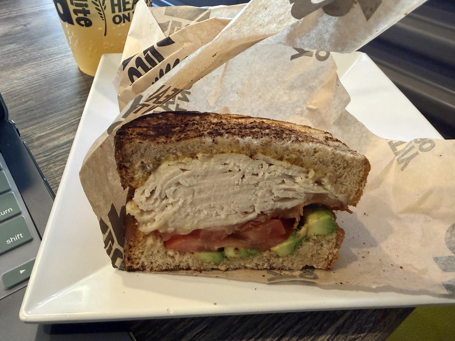 half of a turkey sandwich 