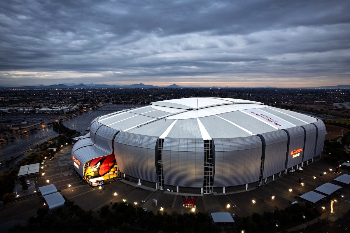 aerial view of football stadium 
